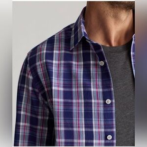 Untuckit Plaid Medoc Shirt (Size: Large)